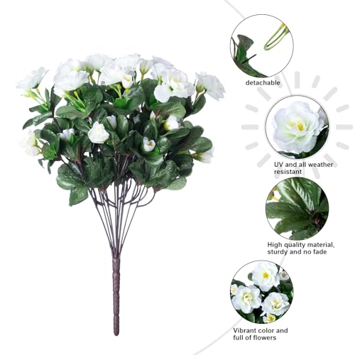 Faux Camellia Outdoor Flowers for Spring/Summer Decoration, UV Resistant
