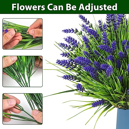 UV Resistant Lavender Outdoor Artificial Flowers 20 Bundles