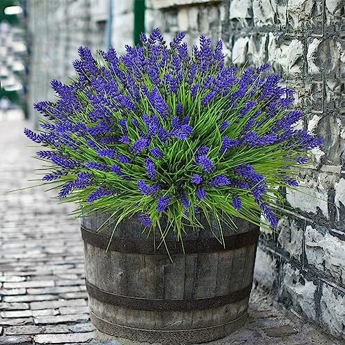UV Resistant Lavender Outdoor Artificial Flowers 20 Bundles