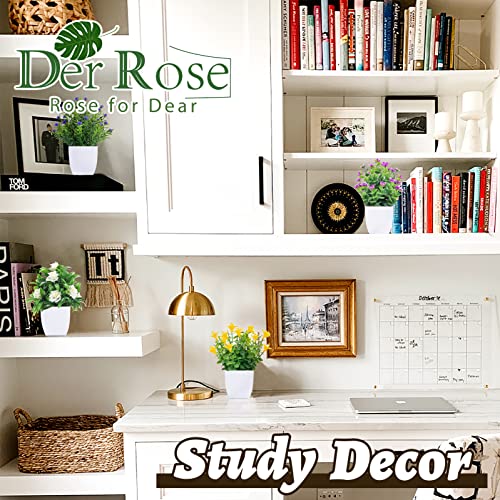 4 Pack Mini Artificial Plants with Flowers for Decor