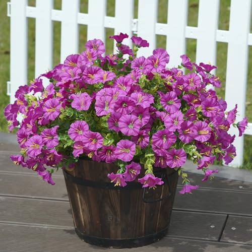 Faux Morning Glory Plants for Beautiful Outdoor Decor,12 Bundles