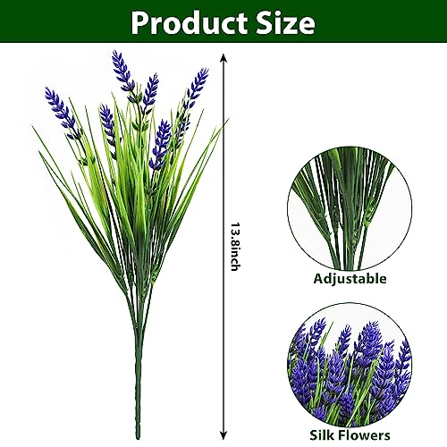 UV Resistant Lavender Outdoor Artificial Flowers 20 Bundles
