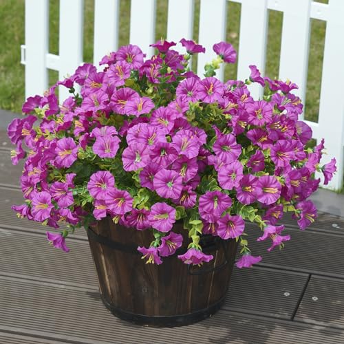 Faux Morning Glory Plants for Beautiful Outdoor Decor,12 Bundles