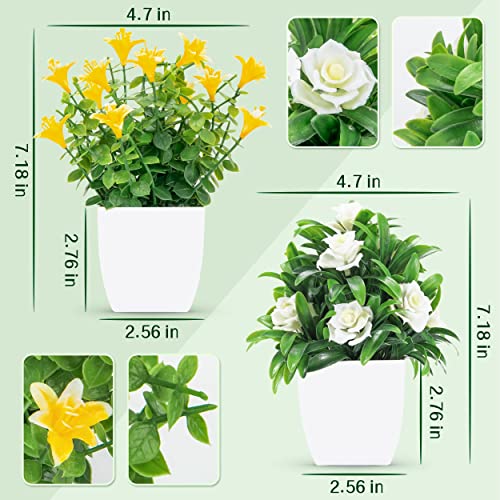 Der Rose 2 Packs Mini Artificial Plants