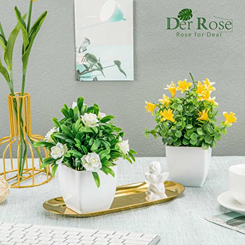 Der Rose 2 Packs Mini Artificial Plants