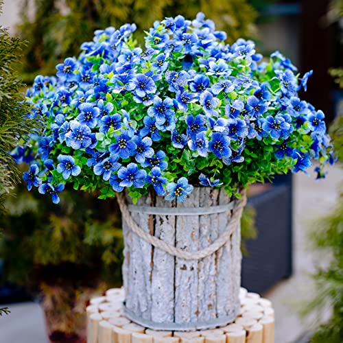 AXYLEX Outdoor Artificial Plants - Set of 16 Blue