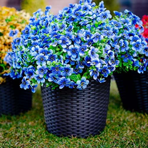 AXYLEX Outdoor Artificial Plants - Set of 16 Blue