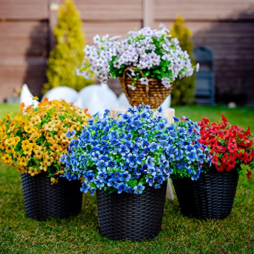 AXYLEX Outdoor Artificial Plants - Set of 16 Blue