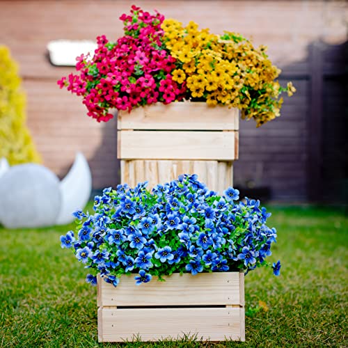 AXYLEX Outdoor Artificial Plants - Set of 16 Blue