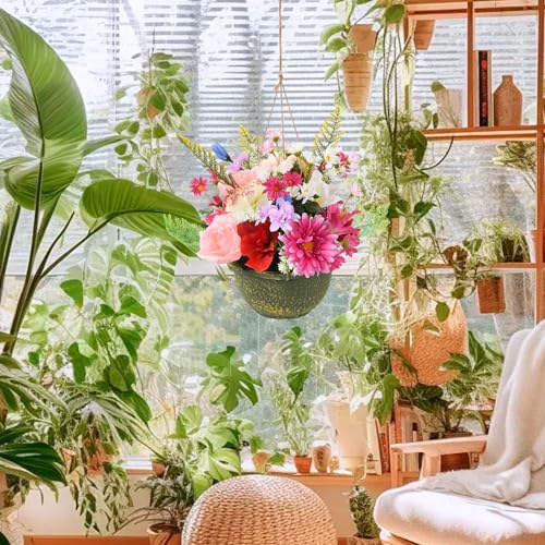 UV Resistant Artificial Hanging Flowers for Indoor & Outdoor