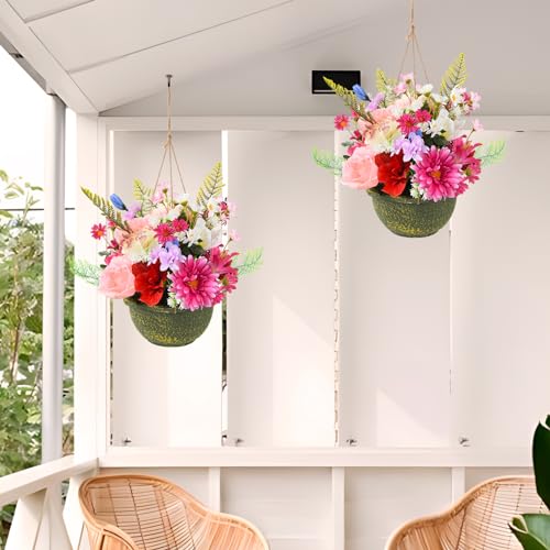 UV Resistant Artificial Hanging Flowers for Indoor & Outdoor