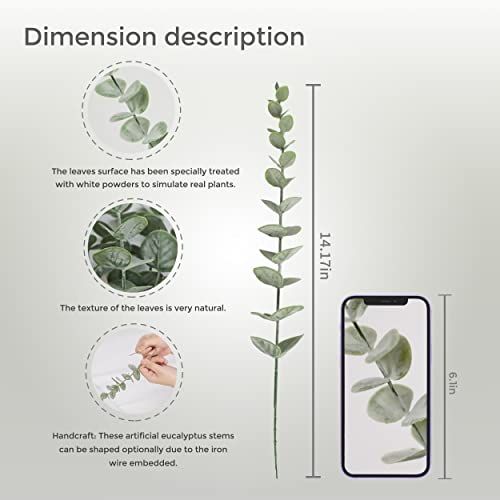 18pcs Artificial Eucalyptus Stems for Home and Events