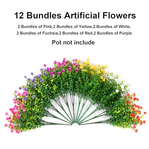 12 Bundles UV Resistant Artificial Eucalyptus for Outdoor