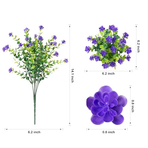 12 Bundles UV Resistant Artificial Eucalyptus for Outdoor