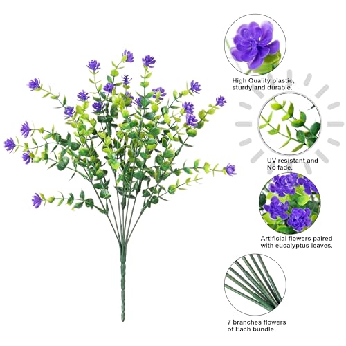 12 Bundles UV Resistant Artificial Eucalyptus for Outdoor