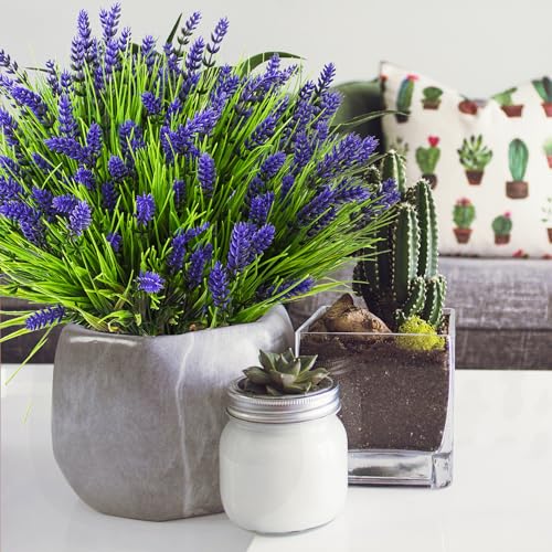 22-Piece UV Resistant Lavender Artificial Flowers Shrubs
