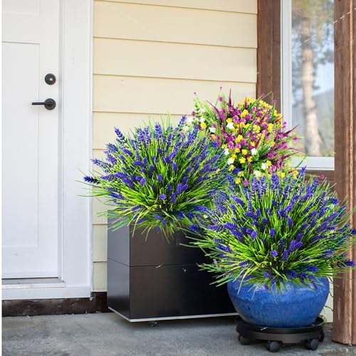 22-Piece UV Resistant Lavender Artificial Flowers Shrubs