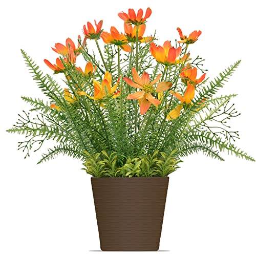 Luxsego Silk Coreopsis Faux Flowers, Potted Floral Decor