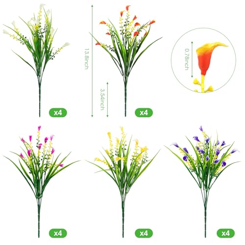 Ouddy Decor: 20 Bundles UV Resistant Fake Calla Lily