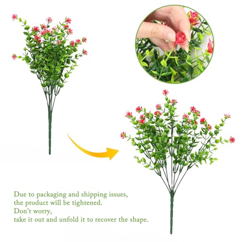 12pcs UV Resistant Artificial Flowers for Indoor & Outdoor