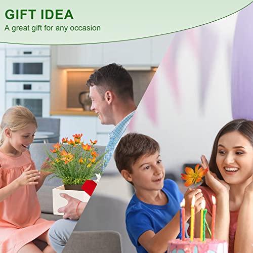 Luxsego Silk Coreopsis Faux Flowers, Potted Floral Decor