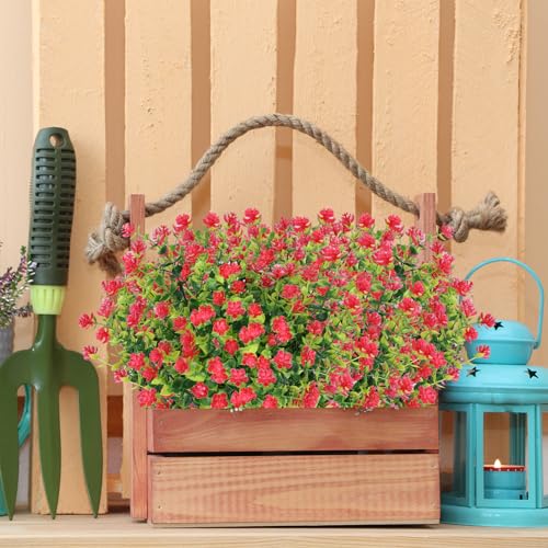 12pcs UV Resistant Artificial Flowers for Indoor & Outdoor