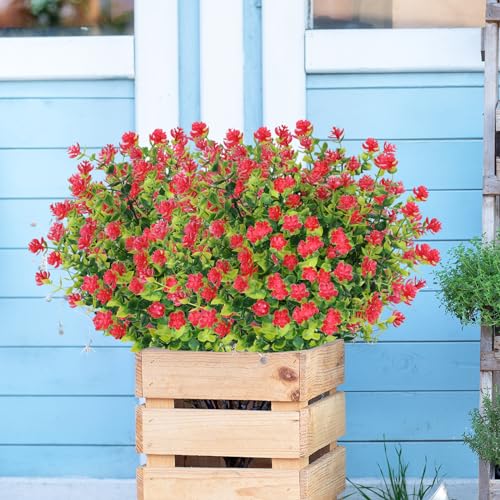 12pcs UV Resistant Artificial Flowers for Indoor & Outdoor