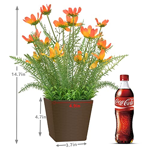 Luxsego Silk Coreopsis Faux Flowers, Potted Floral Decor