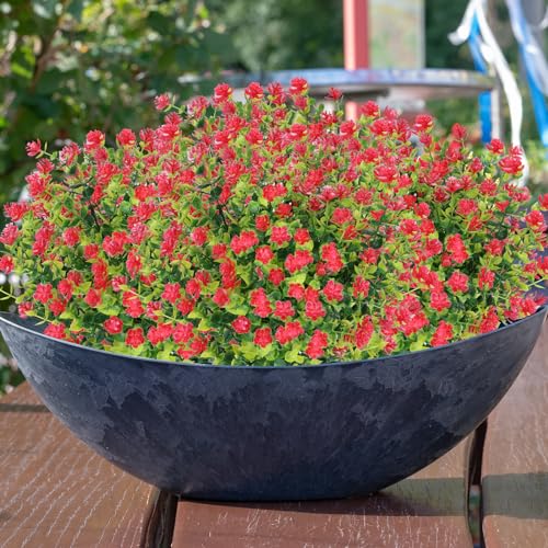 12pcs UV Resistant Artificial Flowers for Indoor & Outdoor