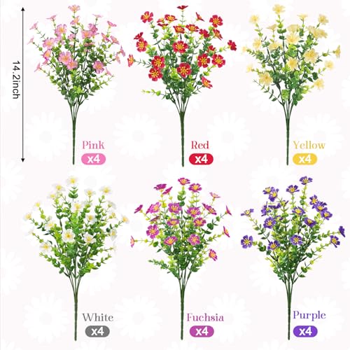 Ouddy Decor Artificial Flowers and Greenery Bundle, Mixed Color