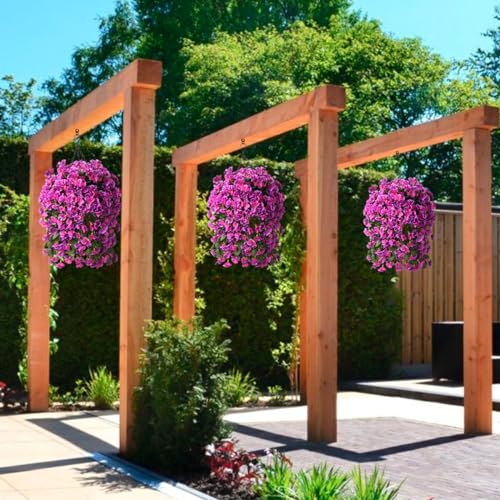 UV resistant artificial hanging Begonia plants for outdoor decor