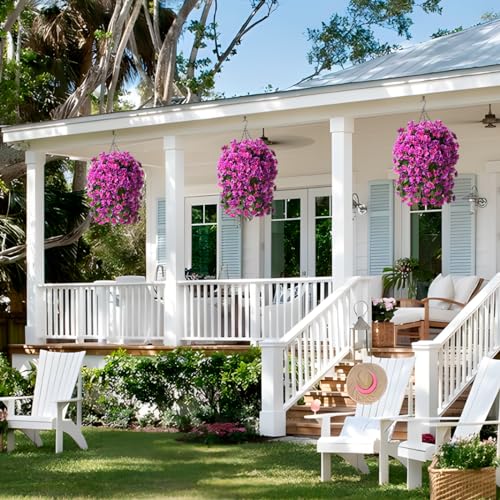 UV resistant artificial hanging Begonia plants for outdoor decor