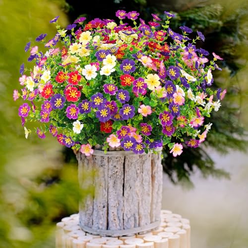 Ouddy Decor Artificial Flowers and Greenery Bundle, Mixed Color