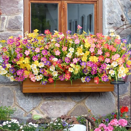 6 Bundles Waipfaru UV Resistant Artificial Flowers & Plants