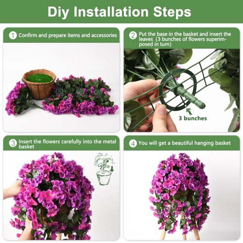 UV resistant artificial hanging Begonia plants for outdoor decor