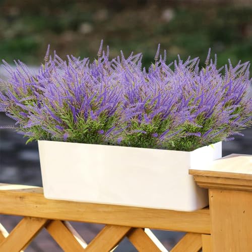 UV Resistant Outdoor Artificial Lavender Bushes (12 Bundles)