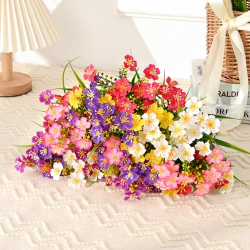 6 Bundles Waipfaru UV Resistant Artificial Flowers & Plants