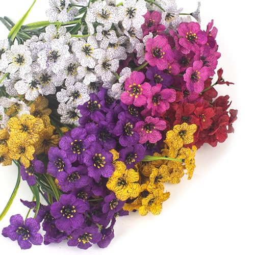 20 Bundles UV Resistant Artificial Flowers for Indoor & Outdoor
