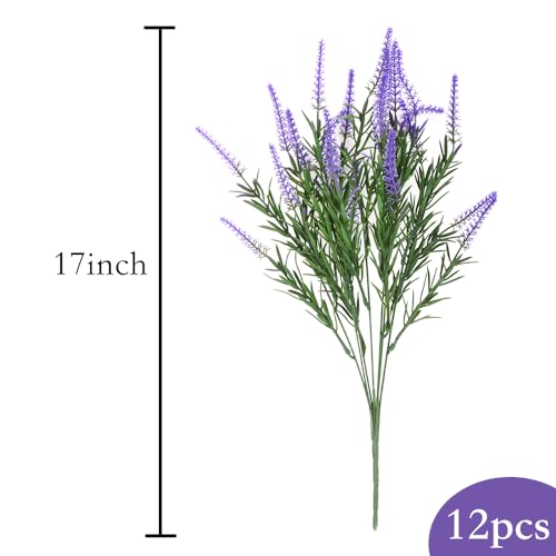 UV Resistant Outdoor Artificial Lavender Bushes (12 Bundles)