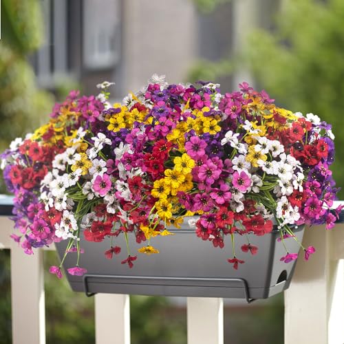 20 Bundles UV Resistant Artificial Flowers for Indoor & Outdoor