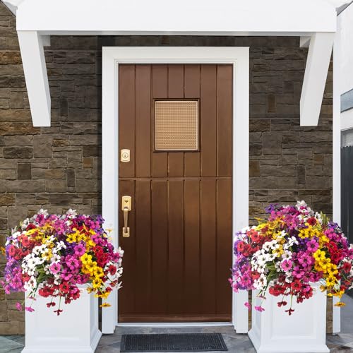 20 Bundles UV Resistant Artificial Flowers for Indoor & Outdoor