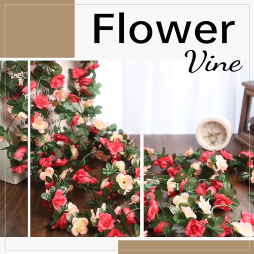 5 Pack Artificial Rose Vine Flowers for Home and Events