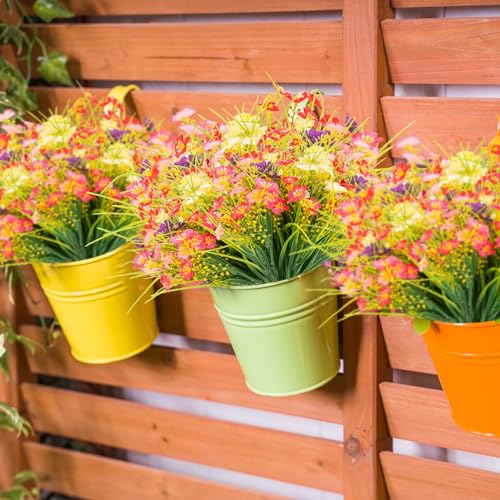 12 Bundles Fake Outdoor Flowers | UV Resistant