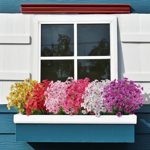 AGIRL 24 Bundles Outdoor Fake Flowers Decoration Bundle