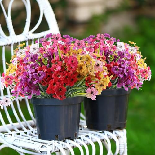 AGIRL 24 Bundles Outdoor Fake Flowers Decoration Bundle