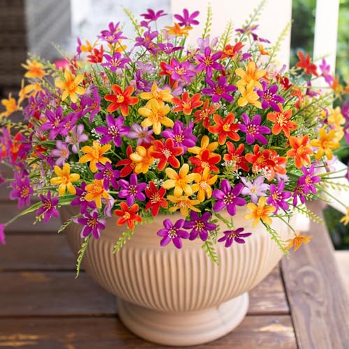Purple Yellow Fake Daisy Eucalyptus Outdoor Plants Arrangements