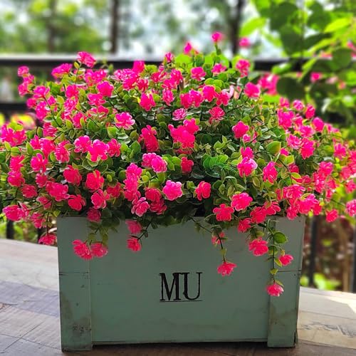 UV Resistant 12 Bundles Artificial Flowers for Outdoors