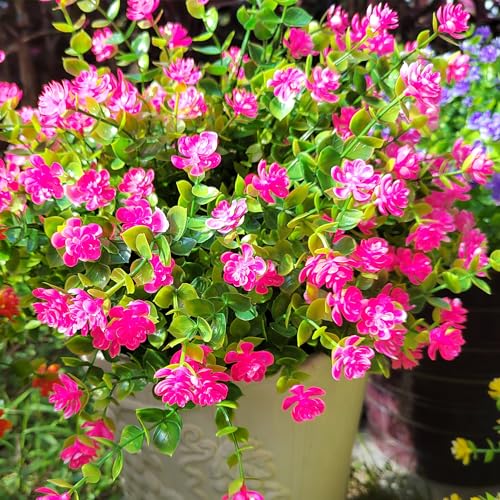 UV Resistant 12 Bundles Artificial Flowers for Outdoors