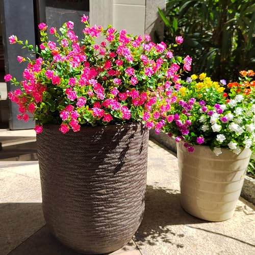 UV Resistant 12 Bundles Artificial Flowers for Outdoors