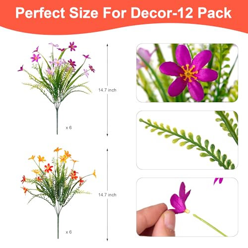 Purple Yellow Fake Daisy Eucalyptus Outdoor Plants Arrangements